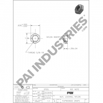 PAI 900600 - NUT,LOCKING
