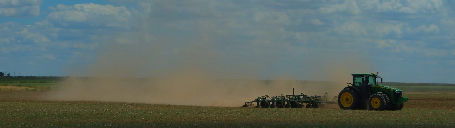 Farm tractor in field